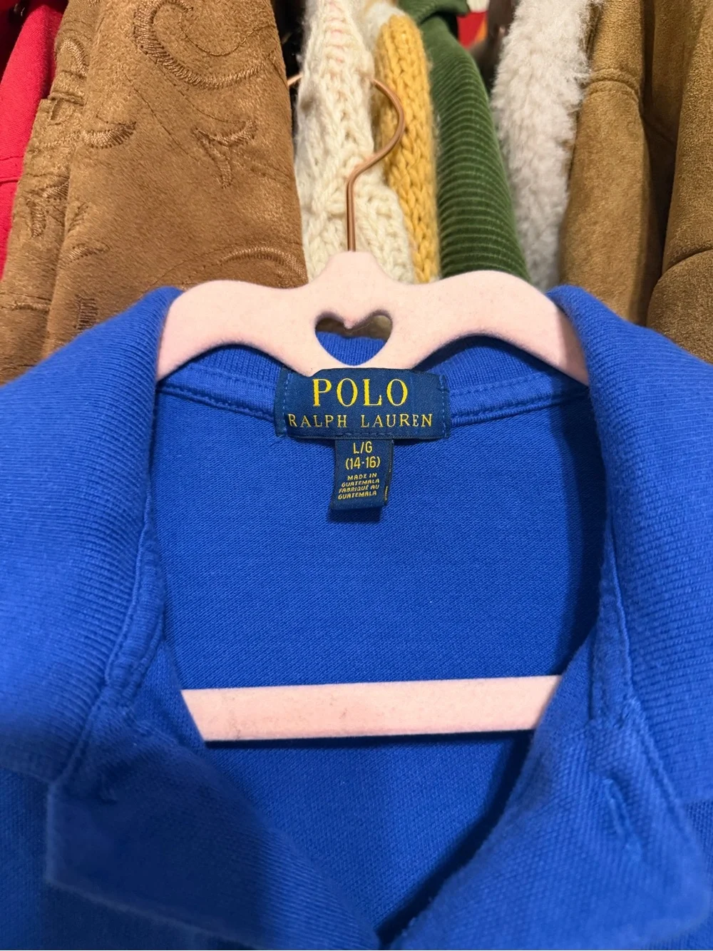 Polo by Ralph Lauren Bright Blue Polo with Multicolor Stripes